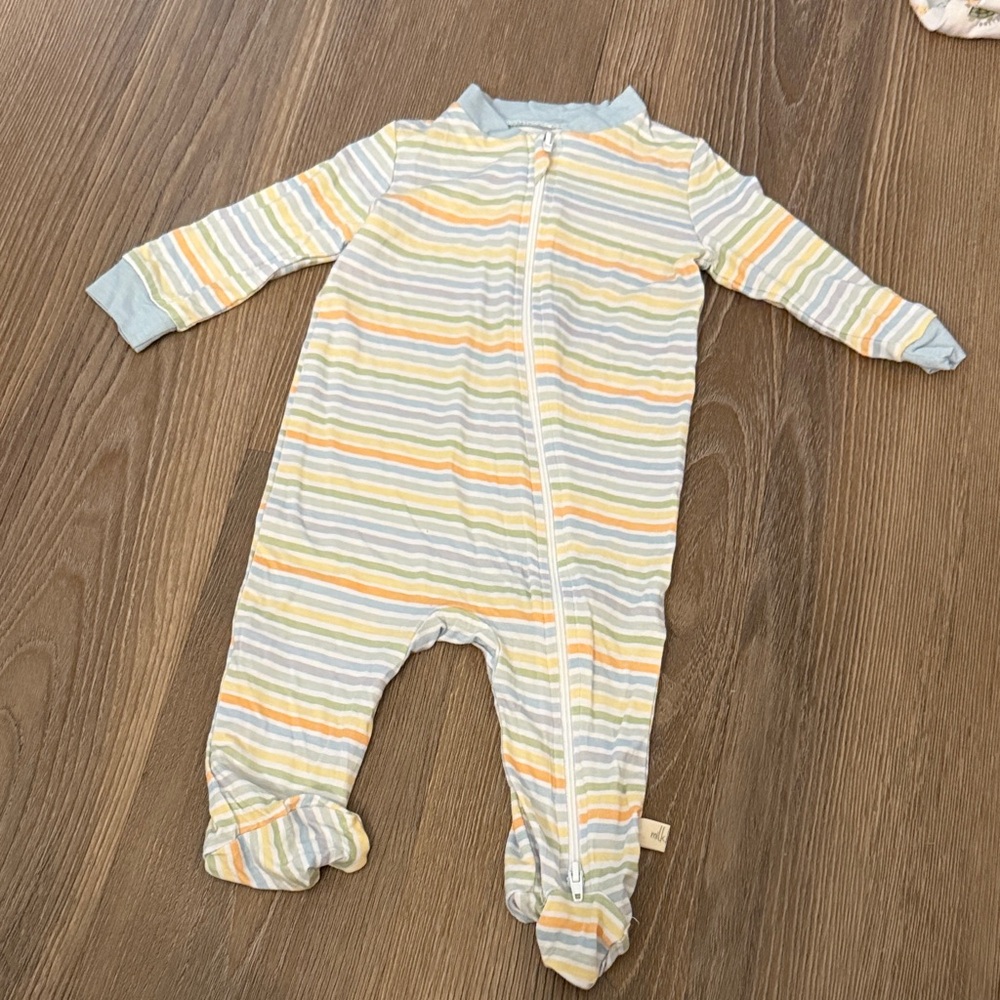 NWOT Milkberry unisex striped bamboo viscose footie